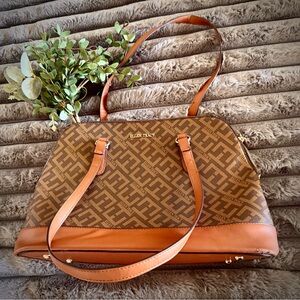 Ellen Tracy Tan and Brown Satchel